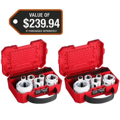 Milwaukee 49-22-4029-49-22-4029, bundle: Hole Dozer General Purpose Bi-Metal Hole Saw Set (34-Piece)