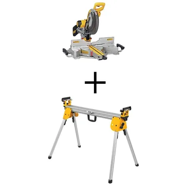 DeWalt DWS780WDWX724, bundle: 15 Amp Corded 12 in. Double Bevel Sliding Compound Miter Saw Kit with Compact Miter Saw Stand with 500 lbs. Capacity