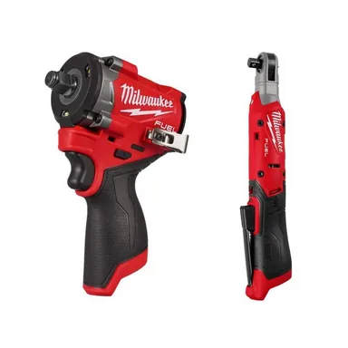 Milwaukee 2563-20-3053-20, bundle: M12 FUEL 12V Lithium-Ion Brushless Cordless Stubby 1/2 in. Impact Wrench & M12 12V Lithium-Ion 3/8 in. Cordless Ratchet