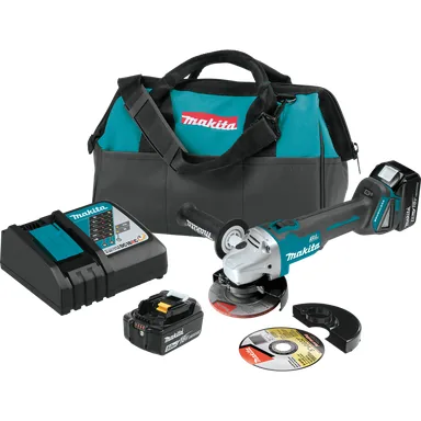 Makita XAG04T, kit: Makita XAG04T 18V LXT Lithium-Ion Brushless Cordless 4-1/2" / 5" Cut-Off/Angle Grinder Kit (5.0Ah)