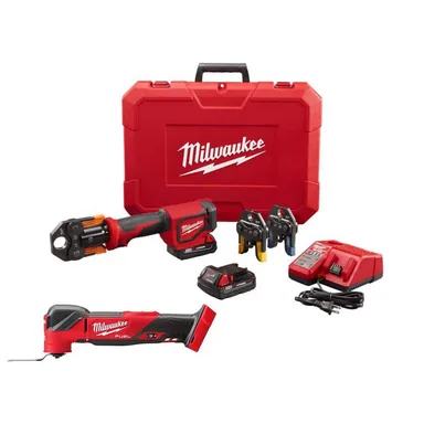 Milwaukee 2674-22P-2836-20, bundle: M18 18V Lithium-Ion Cordless Short Throw PEX Press Tool Kit w/M18 FUEL 18V Brushless Oscillating Multi-Tool