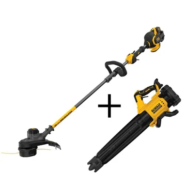 DeWalt DCST970X1SW722, bundle: 60V MAX Brushless Cordless Battery Powered String Trimmer Kit, (1) Battery & Charger, Cordless Leaf Blower (Tool Only)