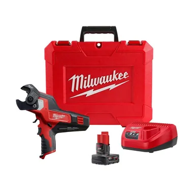 Milwaukee 2472-21XC, kit: M12 12V Lithium-Ion Cordless 600 MCM Cable Cutter Kit with One 3.0Ah Battery, Charger and Hard Case