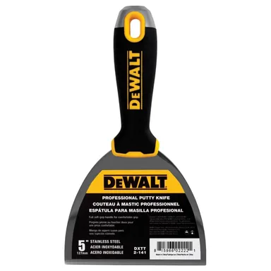 DeWalt DXTT-2-141, unpowered: 5 in. Stainless Steel Putty Knife with Soft Grip Handle