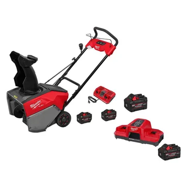 Milwaukee 3036-22HD-48-59-1881SC-48-11-1881, bundle: M18 FUEL 18V 21 in. Cordless Dual Battery Single Stage Snow Blower w/ (2) 12.0 Ah Batteries, (2) 8.0 Ah Battery, Charger