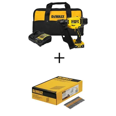 DeWalt DCN920P1W10D131, bundle: 20-Volt 21° Cordless Framing Nailer Kit and 3 in. Metal Framing Nail 2000-Per Box w/ 5Ah Lithium-Ion Battery and Charger