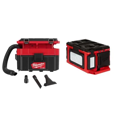 Milwaukee 0970-20-2357-20, bundle: M18 FUEL PACKOUT 18-Volt 2.5 Gal. Lithium-Ion Cordless Wet/Dry Vacuum with PACKOUT 3000 Lumens LED Light
