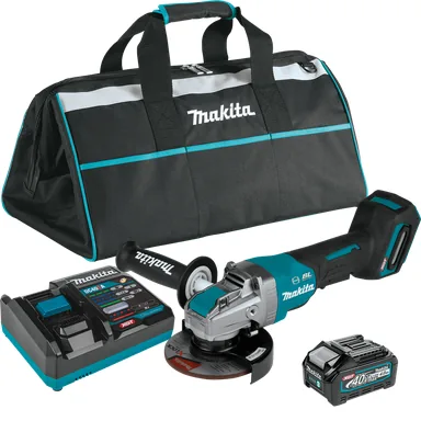 Makita GAG13M1, kit: Makita GAG13M1 40V max XGT Brushless Cordless 4-1/2" / 5" X-LOCK Paddle Switch Angle Grinder Kit, with Electric Brake (4.0Ah)