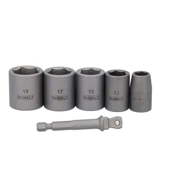 DeWalt DWAFSMS6, accessory: MAXFIT Ultra Carbon Steel 3/8 in. Drive Metric Socket Set (6-Piece) with 1/4 in. Adapter