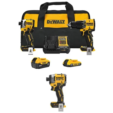 DeWalt DCK200D1P1W860B, bundle: ATOMIC 20-Volt Lithium-Ion Cordless 2-Tool Combo Kit and Cordless Impact Driver w/ 5.0 Ah, 2.0 Ah Batteries and Charger