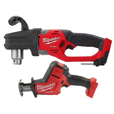 Milwaukee 2807-20-2719-20, bundle: M18 FUEL GEN II 18-Volt Lithium-Ion Brushless Cordless 1/2 in. Hole Hawg Right Angle Drill with M18 FUEL Hackzall