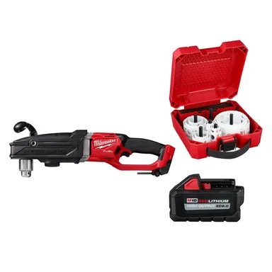 Milwaukee 2809-20-48-11-1865-49-22-4170, bundle: M18 FUEL 18V SUPER HAWG 1/2 in. Right Angle Drill w/6.0Ah Battery & Hole Dozer Set (20-Pc)