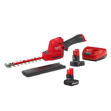 Milwaukee 2533-21-48-11-2450, bundle: M12 FUEL 8 in. 12V Lithium-Ion Brushless Cordless Hedge Trimmer Kit w 4.0 Ah Battery and Charger, M12 HO 5.0 Ah Battery