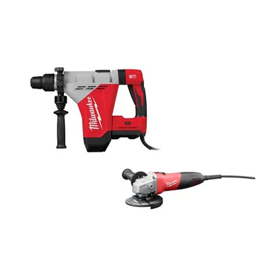 Milwaukee 5518-21-6130-33, bundle: 1-3/4 in. SDS-MAX Rotary Hammer 7 Amp Corded and 4-1/2 in. Small Angle Grinder with Sliding Lock-On Switch