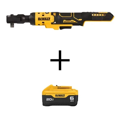 DeWalt DCF513BWDCB206, bundle: ATOMIC 20V MAX Lithium-Ion 3/8 in. Cordless Ratchet with 20V MAX Premium Lithium-Ion 6. 0Ah Battery Pack