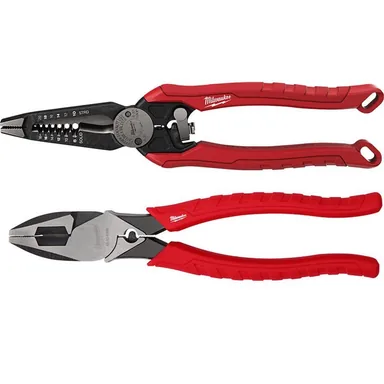 Milwaukee 48-22-3078-48-22-6100, bundle: 9 in. 7-in-1 Combination Wire Stripper Cutting Pliers with Lineman's Pliers