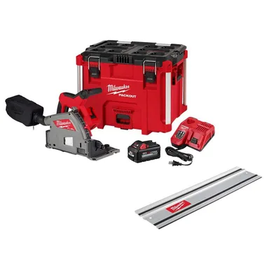 Milwaukee 2831-21-48-08-0570, bundle: M18 FUEL 18V Lithium-Ion Brushless Cordless 6-1/2 in. Plunge Track Saw Kit with 31 in. Track Saw Guide Rail