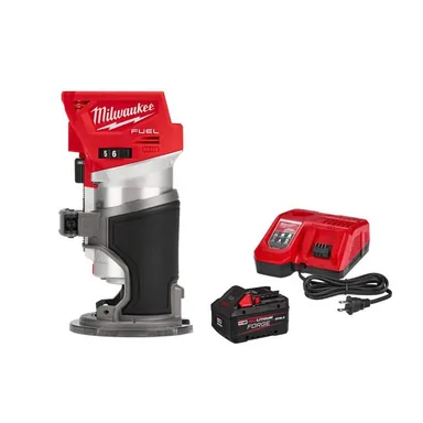 Milwaukee 2723-20-48-59-1881, bundle: M18 FUEL 18V Lith-Ion Brushless Cordless Compact Router w/ FORGE 8. 0Ah Battery & Charger
