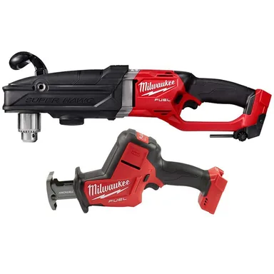Milwaukee 2809-20-2719-20, bundle: M18 FUEL 18-Volt Lithium-Ion Brushless Cordless GEN 2 Super Hawg 1/2 in. Right Angle Drill with M18 FUEL Hackzall
