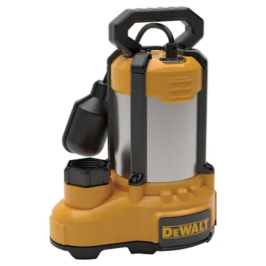 DeWalt DXWP62181, standalone tool: 1 HP. Stainless Steel/Cast Iron Submersible Sump Pump, Tethered Switch