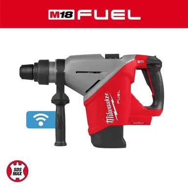 Milwaukee 2918-20, bare tool: M18 FUEL 18V Lithium-Ion Brushless Cordless 1-3/4 in. SDS-Max Rotary Hammer (Tool-Only) (photograph from the Home Depot listing)