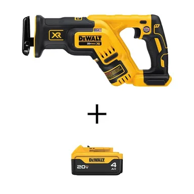 DeWalt DCS367BW204, bundle: 20V MAX Cordless Brushless Compact Reciprocating Saw and 20V MAX Lithium-Ion 4.0Ah Battery