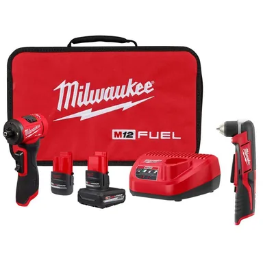 Milwaukee 3485-22-2415-20, bundle: M12 FUEL 12V Lithium-Ion Brushless Cordless 1/4 in. Right Angle Die Grinder with M12 Cordless Right Angle Drill