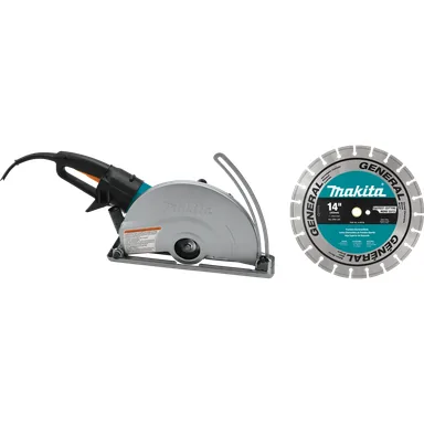 Makita 4114X, standalone tool: Makita 4114X Corded 14" SJS Electric Angle Cutter, with 14" Diamond Blade