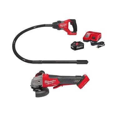 Milwaukee 2910-21-2882-20, bundle: M18 FUEL 18V Lithium-Ion Brushless Cordless 4 ft. Concrete Pencil Vibrator Kit w/ 6.0 Ah Battery & Grinder
