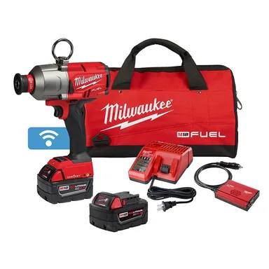 Milwaukee 2865-22, kit: M18 FUEL ONE-KEY 18V Lithium-Ion Brushless Cordless 7/16 in. High-Torque Impact Wrench Kit w/ (2) Batteries & Tool Bag (photograph from the Home Depot listing)