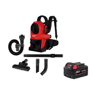 Milwaukee 0895-20-48-11-1850, bundle: M18 FUEL 18 Volt Lithium Ion Brushless 3-in-1 Backpack Vacuum with M18 5. 0Ah XC Extended Capacity Battery