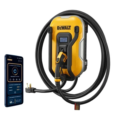 DeWalt DXPAEV040, standalone tool: Level-2 Wall Mounted Electric Vehicle EV Charger up to 40 Amps, 240-Volt AC 9.6 Kw, 25 Ft. Cable, Weatherproof