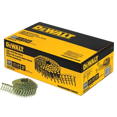 DeWalt DWCR3DGAL, accessory: 1-1/4 in. x 0.120-Gauge Wire Electro-Galvanized Steel Coil Roofing Nails (7,200 Pack)