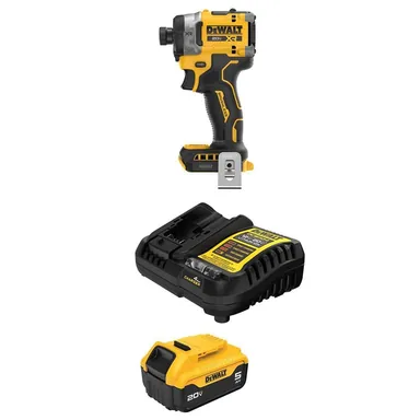 DeWalt DCF860BWDCB205C, bundle: 20-Volts MAX XR Lithium-Ion Cordless 1/4 in. Impact Driver with 20-Volts MAX Lithium-Ion 5.0 Ah Battery and Charger