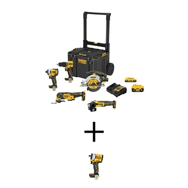 DeWalt DCKTS681D1P1W21, unclassified: 20-Volt Max TOUGHSYSTEM Lithium-Ion 6-Tool Cordless Combo Kit & Atomic 20V Max Cordless Brushless 1/2 in. Impact Wrench