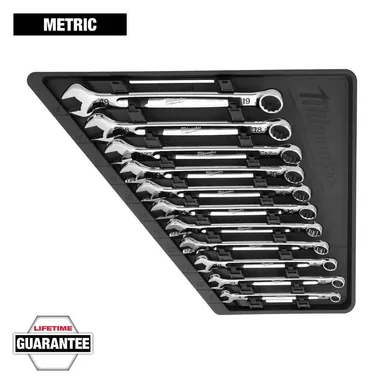 Milwaukee 48-22-9511, unpowered: Combination Metric Wrench Mechanics Tool Set (11-Piece)