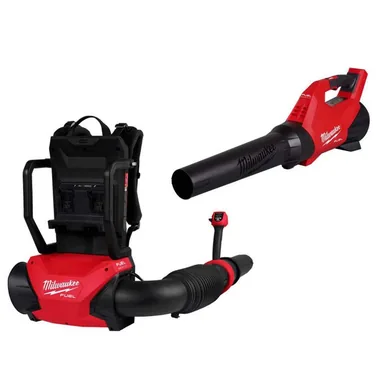 Milwaukee 3009-20-3017-20, bundle: M18 FUEL 155 MPH 650 CFM 18V Brushless Cordless Dual Battery Backpack Leaf Blower w/ M18 Single Battery Blower