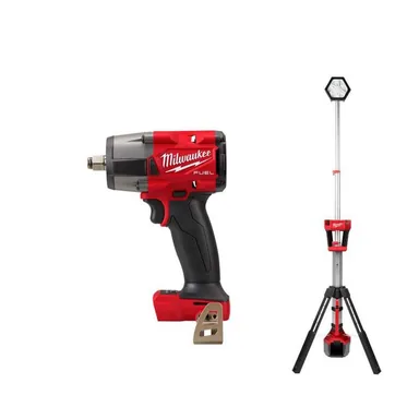 Milwaukee 2962-20-2131-20, bundle: M18 FUEL Gen-2 18-Volt Lithium-Ion Brushless Cordless Mid Torque 1/2 in. Impact Wrench with Friction Ring & Tower Light