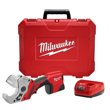 Milwaukee 2470-21, kit: M12 12V Lithium-Ion Cordless PVC Shear Kit with One 1.5 Ah Battery, Charger and Hard Case