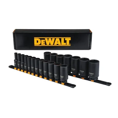 DeWalt DWMT19239, accessory: 1/2 in. Drive SAE Deep Impact Socket Set (19-Piece)