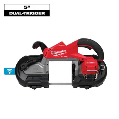 Milwaukee 2929S-20, bare tool: M18 FUEL 18V Lithium-Ion Brushless Cordless Deep Cut Dual Trigger Band Saw with ONE-KEY (Tool-Only) (photograph from the Home Depot listing)