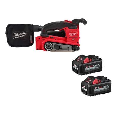 Milwaukee 2832-20-48-11-1862, bundle: M18 FUEL 18V Lith-Ion Cordless Belt Sander w/ (2) High Output 6.0 Ah Battery Pack