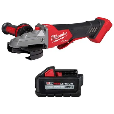 Milwaukee 2886-20-48-11-1865, bundle: M18 FUEL 18V Lithium-Ion Brushless Cordless 5 in. Flathead Braking Grinder with Paddle Switch No-Lock w/6.0 ah Battery