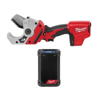 Milwaukee 2470-20-2951-20, bundle: M12 12V Lithium-Ion Cordless PVC Pipe Shear with M12 12V Lithium-Ion Cordless Bluetooth/AM/FM Jobsite Radio with Charger