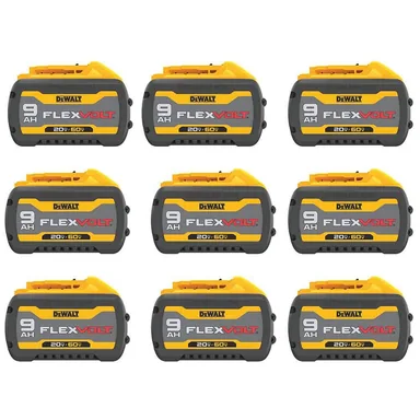 DeWalt DCB609-9, accessory: 20V/60V MAX FLEXVOLT Lithium-Ion 9.0Ah Battery (9 -Pack)