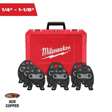 Milwaukee 49-16-2462Z, accessory: 1/4 in. - 1-1/8 in. ZoomLock MAX ACR Copper Press Jaw Kit for M12 FORCE LOGIC Press Tool (photograph from the Home Depot listing)
