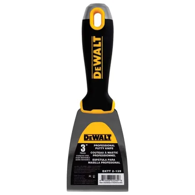 DeWalt DXTT-2-139, unpowered: 3 in. Stainless Steel Putty Knife with Soft Grip Handle