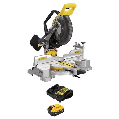 DeWalt DCS714BWDCB205C, bundle: 20V MAX XR Lithium-Ion Cordless 10 in. Dual Bevel Fixed Miter Saw with 20V MAX Lithium-Ion 5.0 Ah Battery and Charger