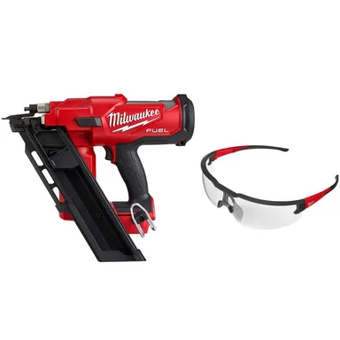 Milwaukee 2745-20-48-73-2010, bundle: M18 FUEL 3-1/2 in. 18-Volt 30-Degree Brushless Cordless Framing Nailer with Clear Anti Scratch Safety Glasses