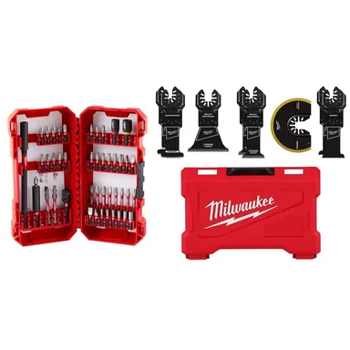 Milwaukee 48-32-4023-49-10-9212, bundle: SHOCKWAVE Impact Duty Alloy Steel Screw Driver Bit Set (45-Piece) with Oscillating Multi Tool Blade Kit (8-Piece)